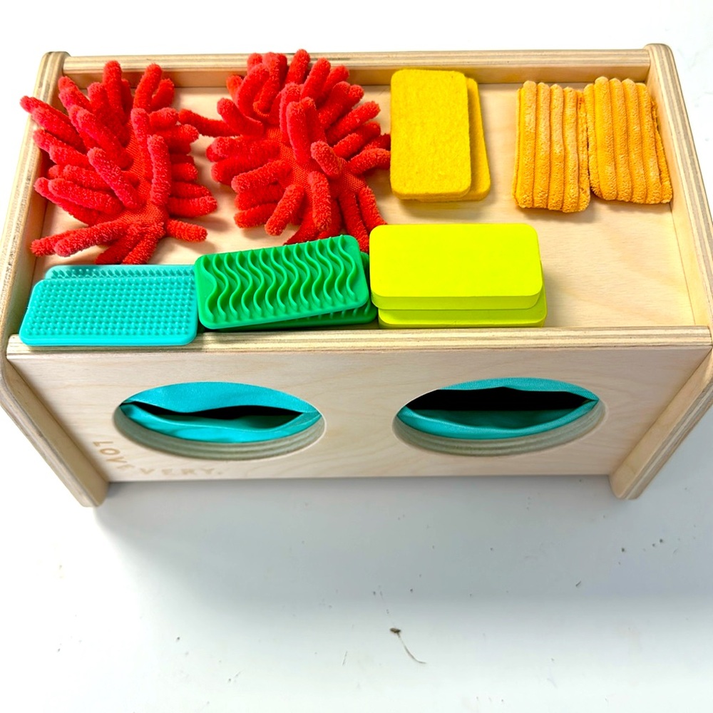 Lovevery wooden Montessori sensory box